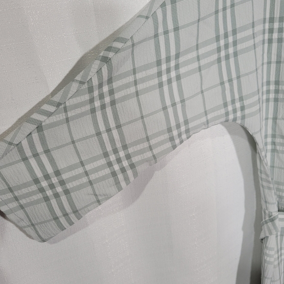 Chelsea28 Gray Plaid Faux Wrap Dress 3/4 sleeve Women's NWT - Picture 8 of 13